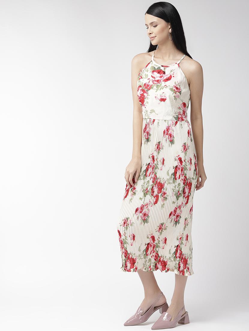 halter neck floral a-line dress - 16642817 - Zoom Image - 2