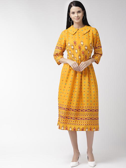peter pan neck gathered a-line dress - 16642821 - Standard Image - 1