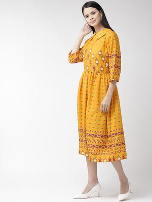 peter pan neck gathered a-line dress - 16642821 - Standard Image - 2