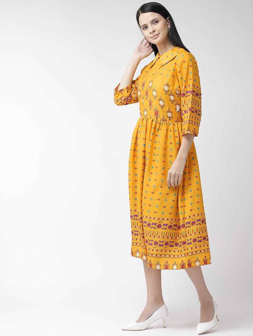 peter pan neck gathered a-line dress - 16642821 - Zoom Image - 2