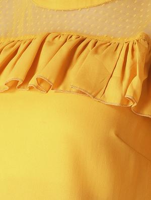 ruffle detail mesh inserted top - 16642834 - Standard Image - 5