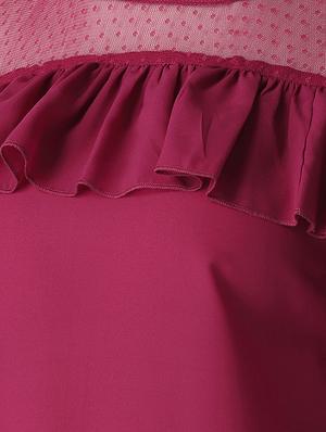 ruffle detail mesh inserted top - 16642835 - Standard Image - 5