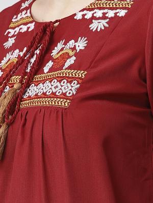 tassel tie up embroidered top - 16642877 - Standard Image - 5