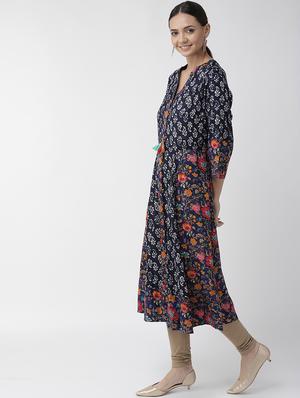 floral print a-line kurta - 16642890 - Standard Image - 2