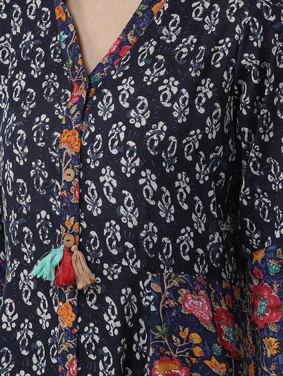 floral print a-line kurta - 16642890 - Zoom Image - 5