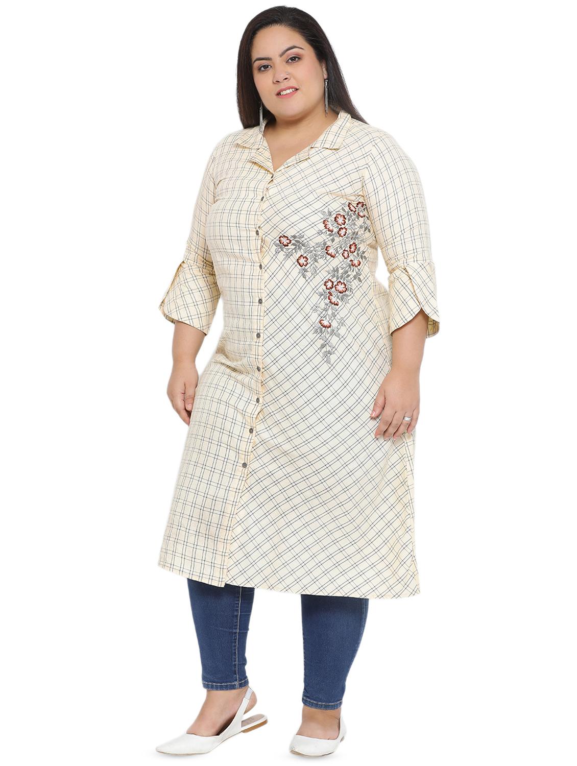 floral embroidered a-line kurta - 16642931 - Zoom Image - 2