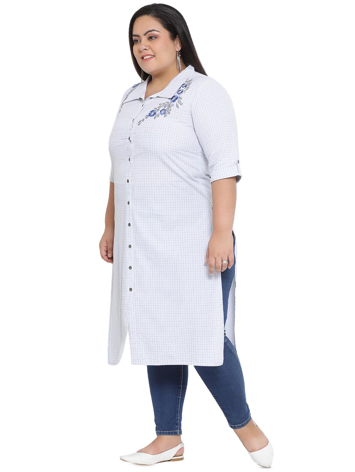 floral embroidered a-line kurta - 16642932 - Zoom Image - 2