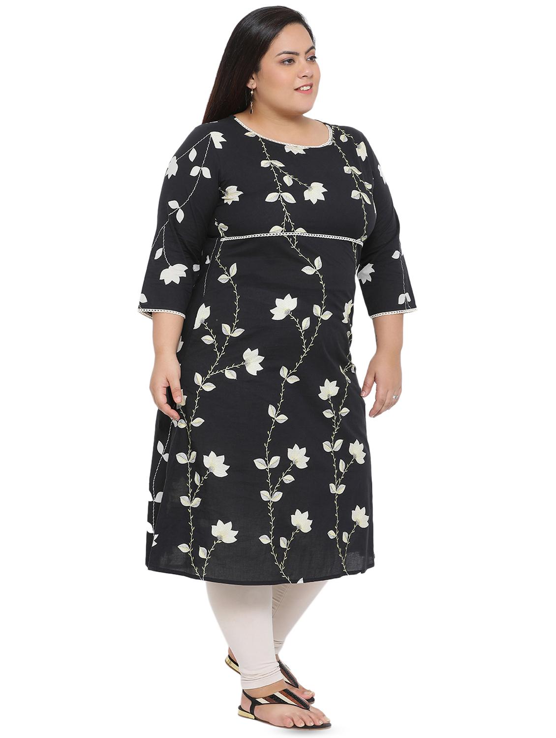 floral printed a-line kurta - 16642936 - Zoom Image - 2