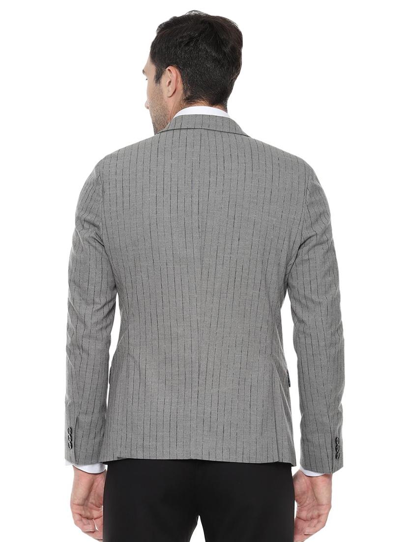 grey striped casual blazer - 16643071 - Zoom Image - 2
