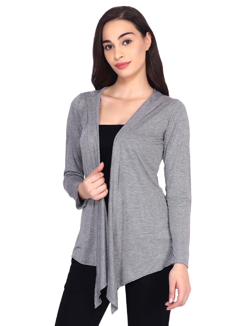 hooded neck asymmetric shrug - 16643370 - Zoom Image - 2