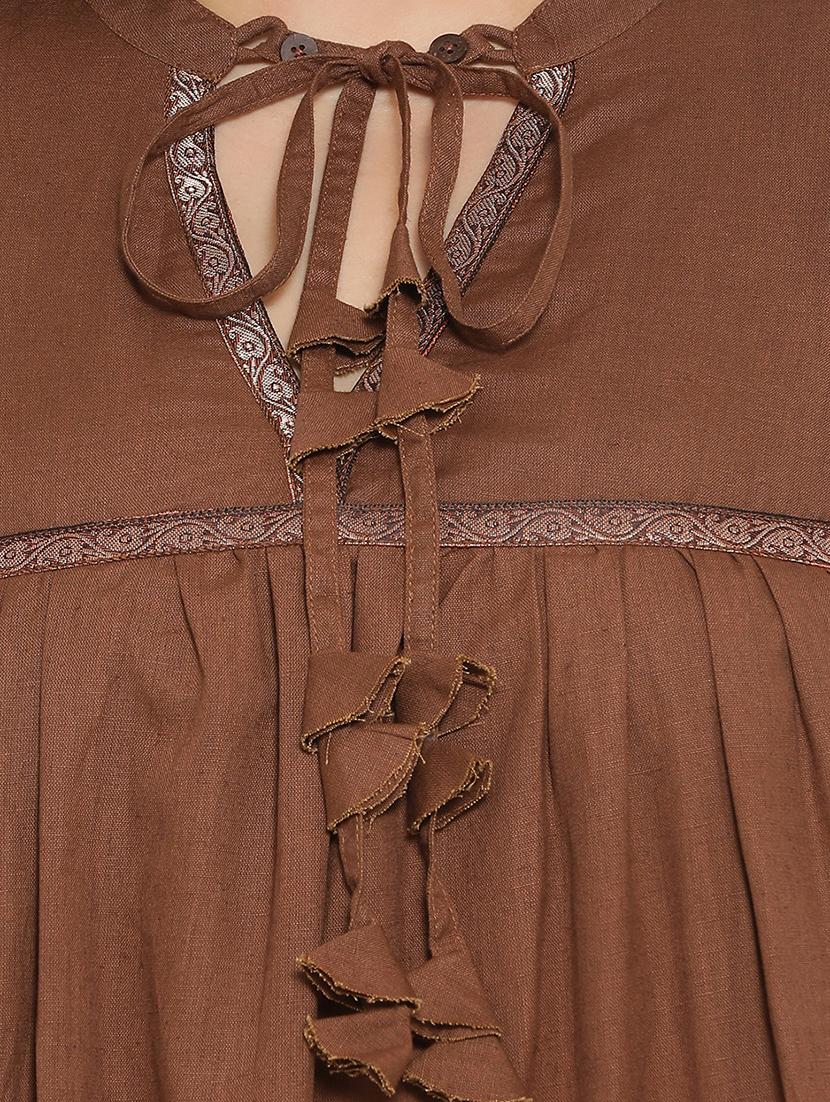 tie up neck lace insert tunic - 16643528 - Zoom Image - 5