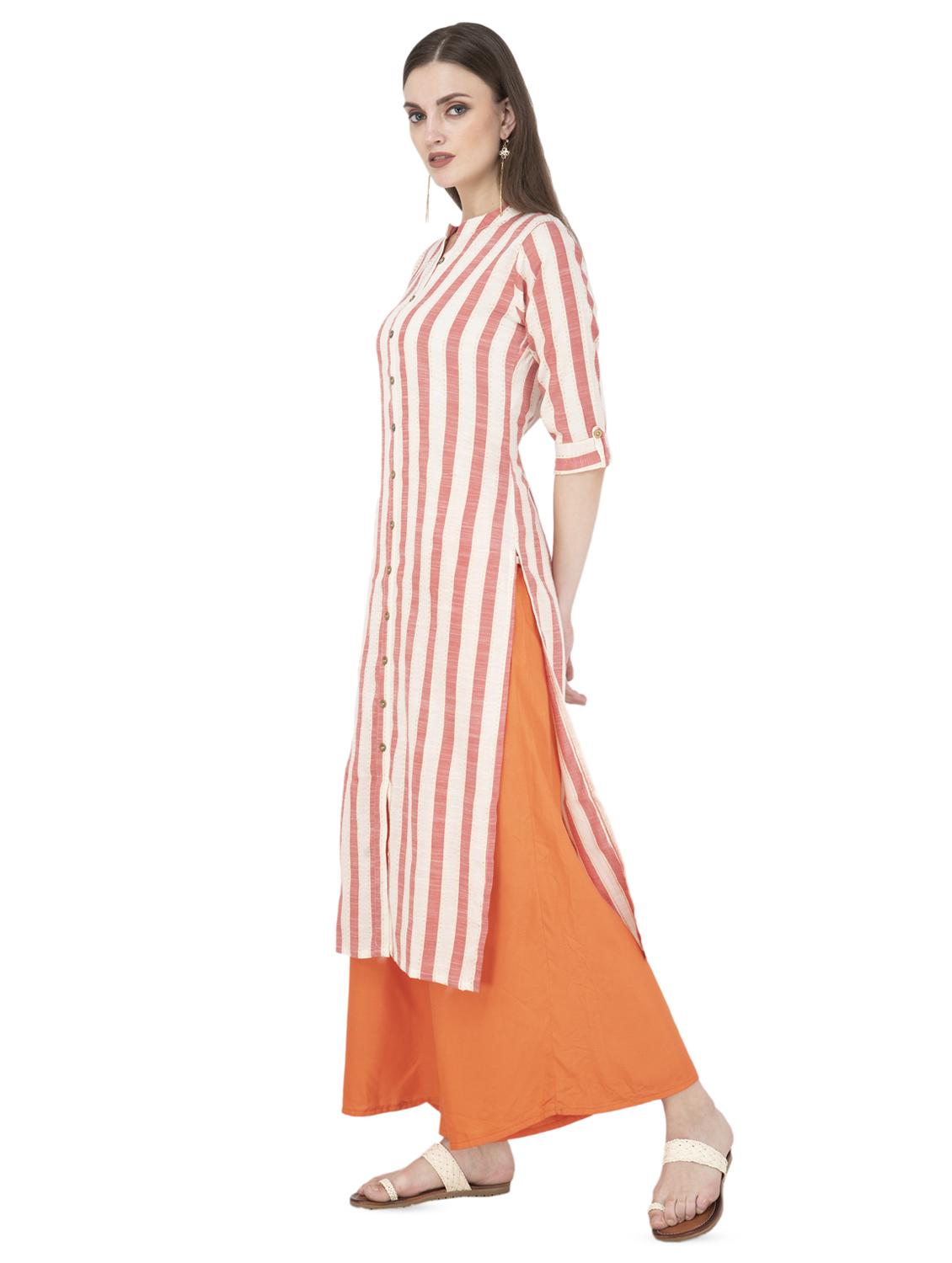 striped straight kurta - 16643543 - Zoom Image - 2