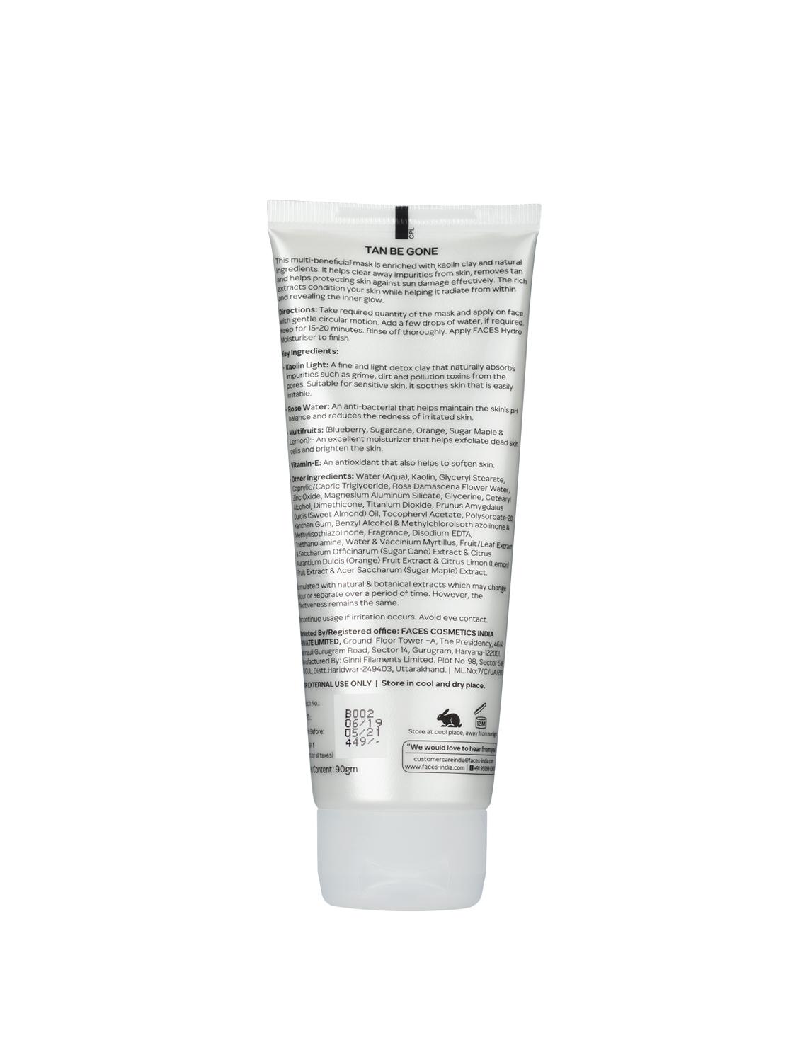 faces canada tan be gone de tan skin brightening clay mask - 16643612 - Zoom Image - 2