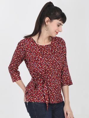 tie knot floral top - 16643707 - Standard Image - 2