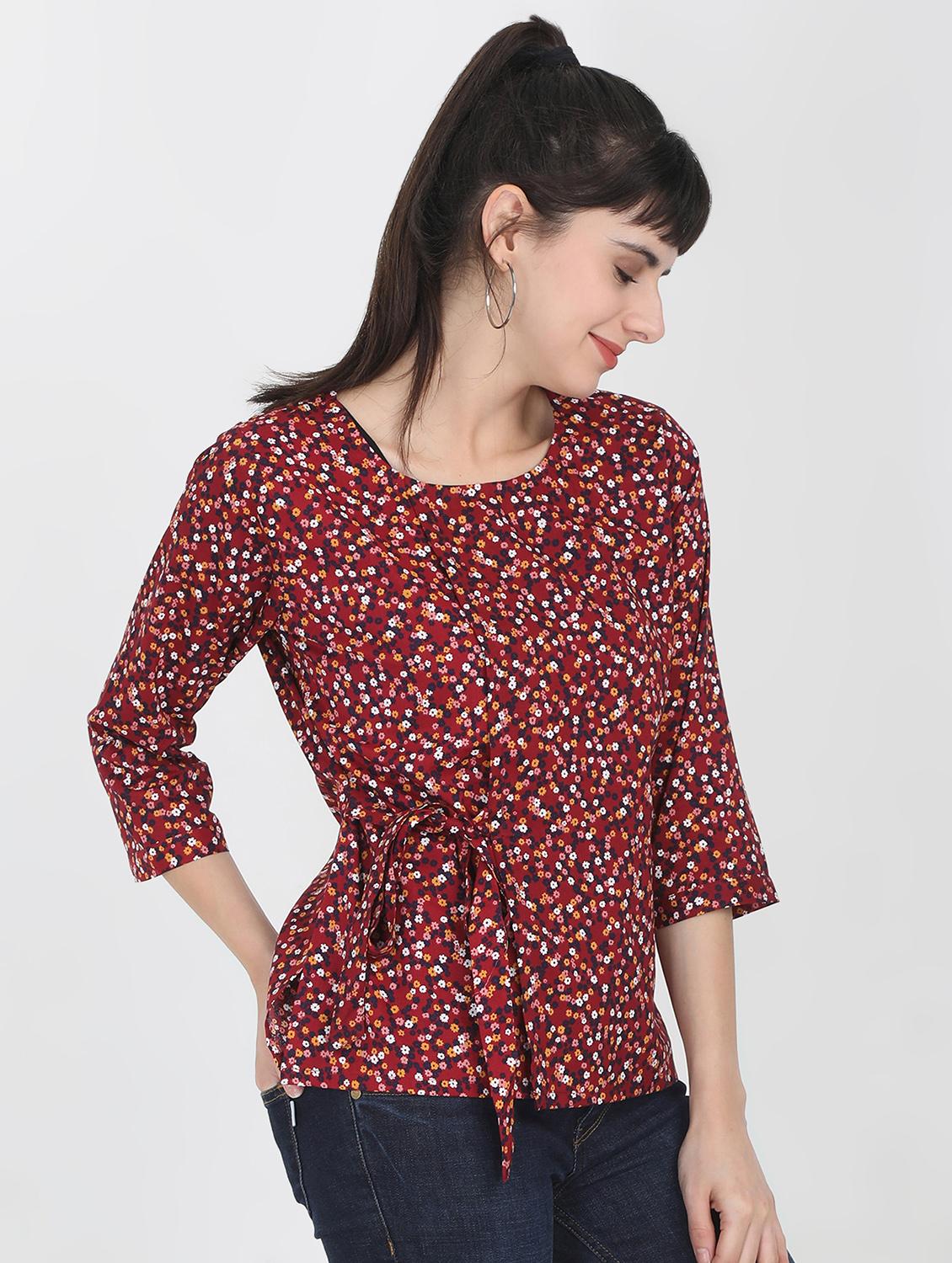 tie knot floral top - 16643707 - Zoom Image - 2