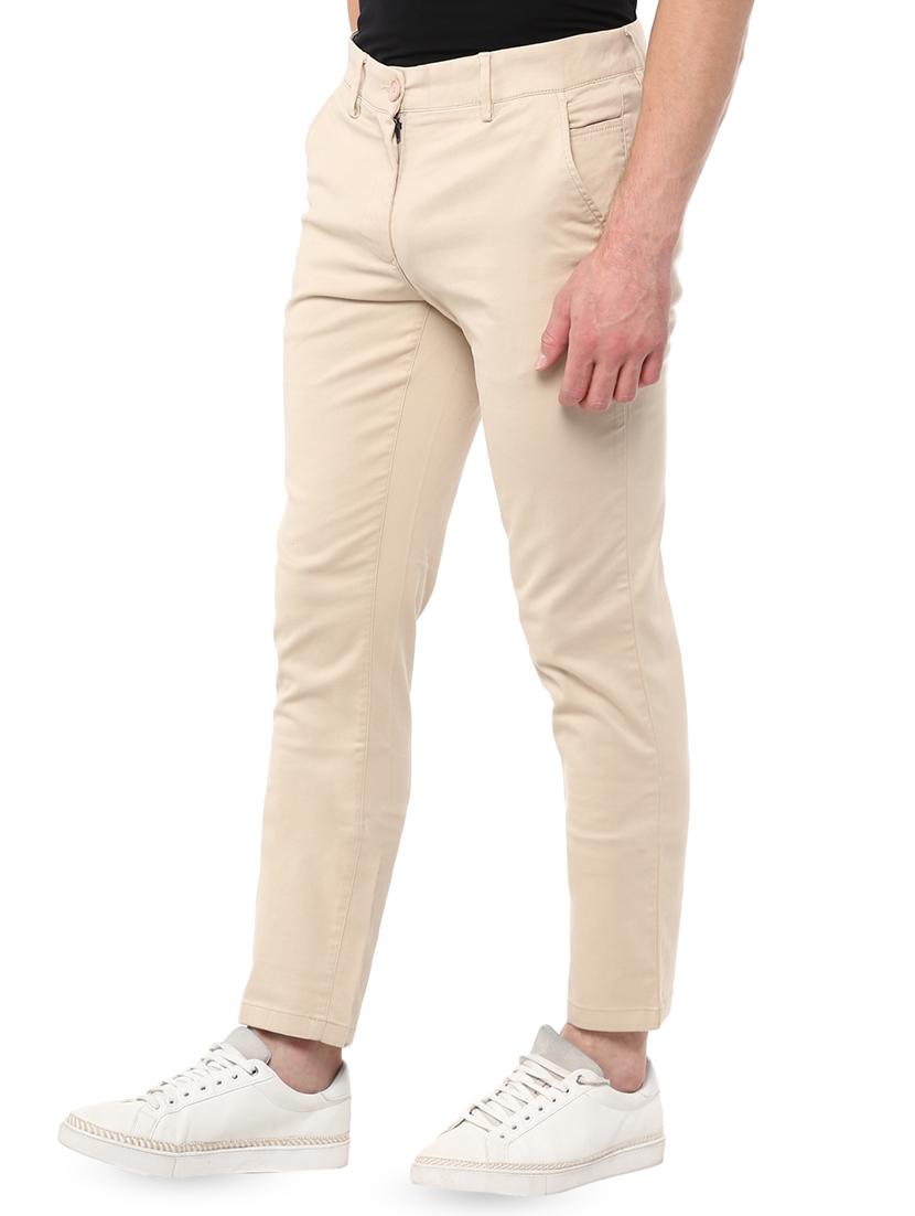 beige solid chinos - 16643825 - Zoom Image - 2
