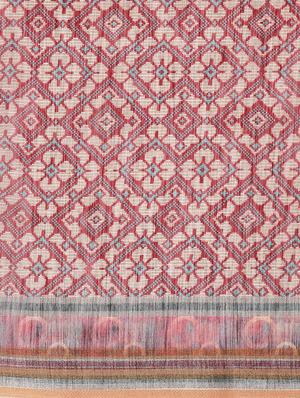printed woven saree with blouse - 16643862 - Standard Image - 5