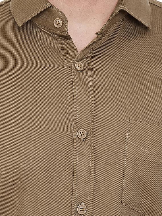 brown solid casual shirt - 16643976 - Zoom Image - 5