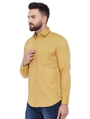 mustard solid casual shirt - 16643981 - Standard Image - 2