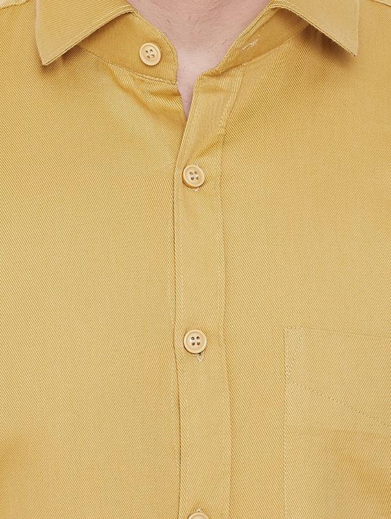 mustard solid casual shirt - 16643981 - Zoom Image - 5