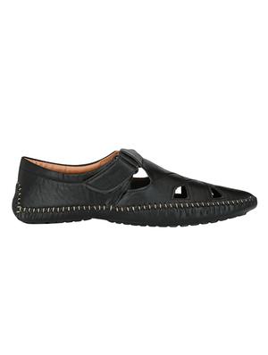 black leatherette slip on sandals - 16644010 - Standard Image - 2