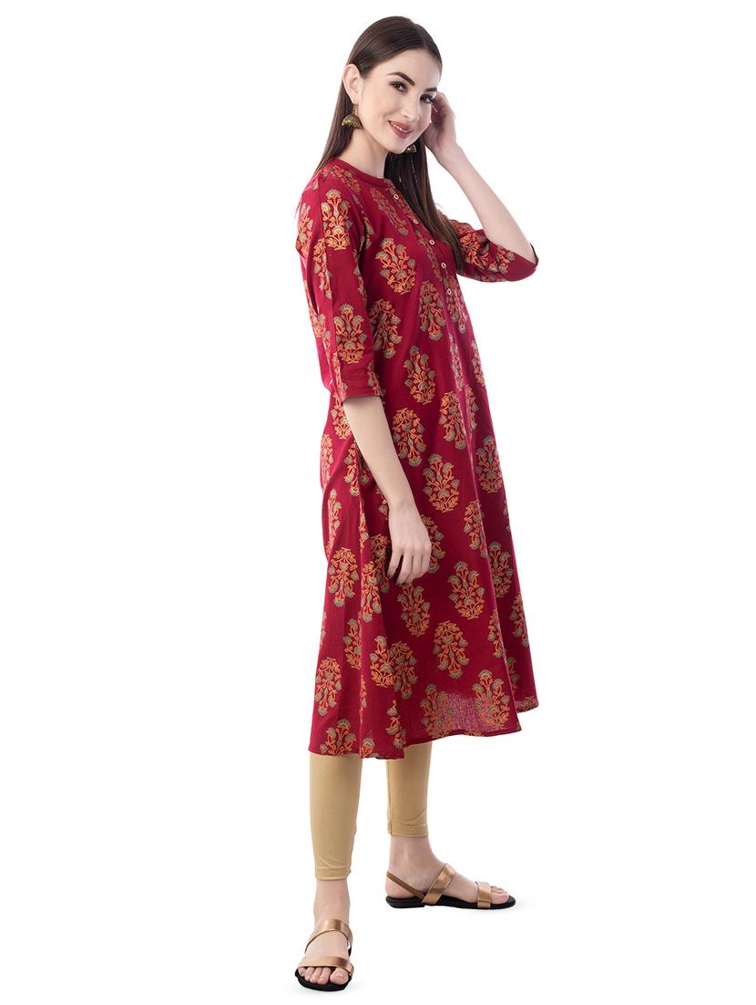 block printed a-line kurta - 16644151 - Zoom Image - 2