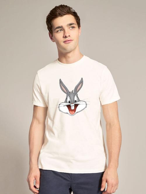 beige chest print t-shirt - 16644176 - Standard Image - 1