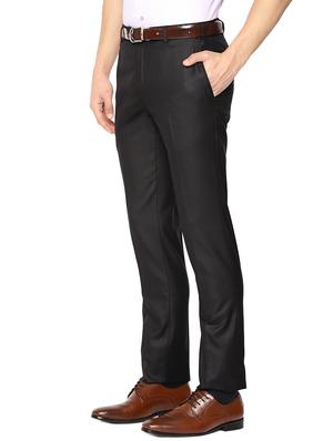 black solid flat front formal trouser - 16644182 - Standard Image - 2