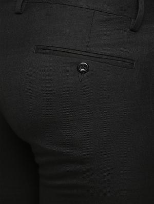black solid flat front formal trouser - 16644182 - Standard Image - 5