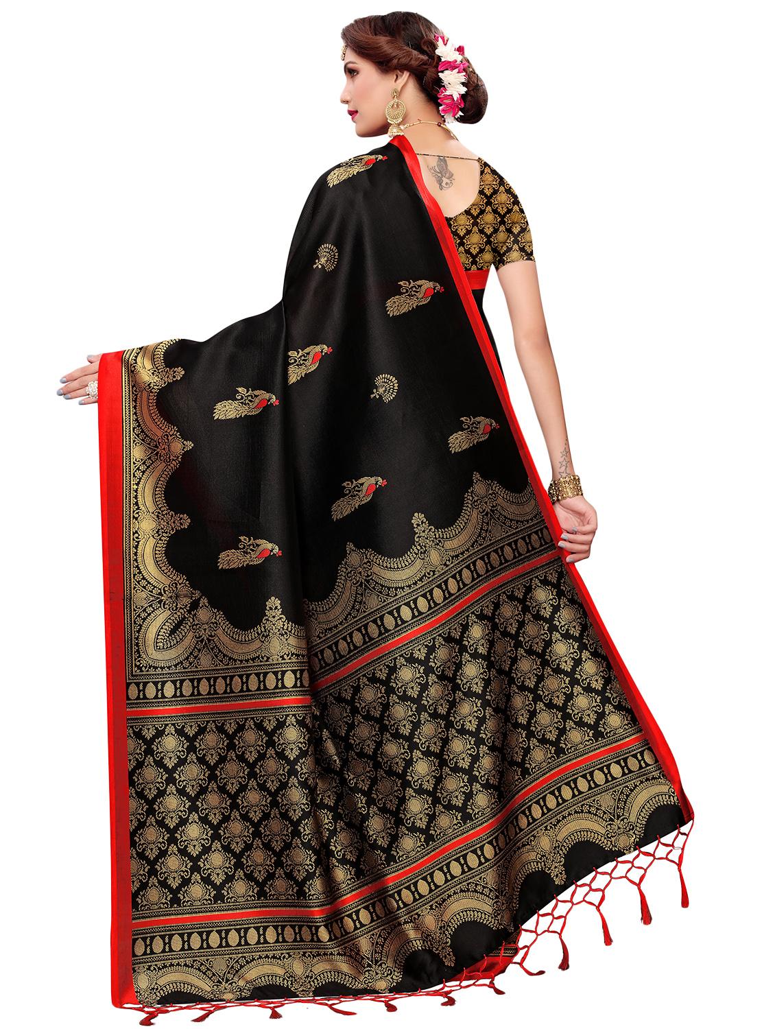 self-design banarasi saree with blouse - 16644660 - Zoom Image - 2