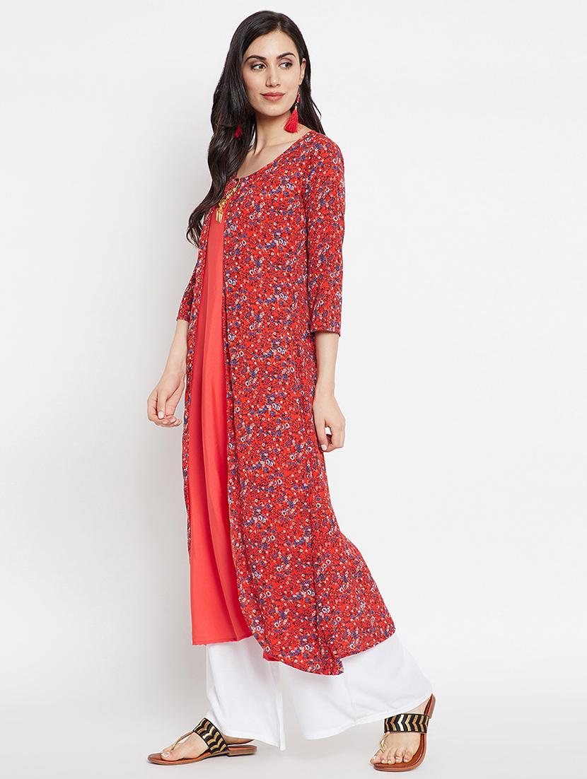 printed flared kurta - 16644731 - Zoom Image - 2