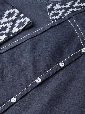button detail denim top - 16645021 - Standard Image - 5