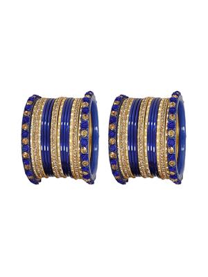 blue gold tone brass bangles - 16645040 - Standard Image - 2