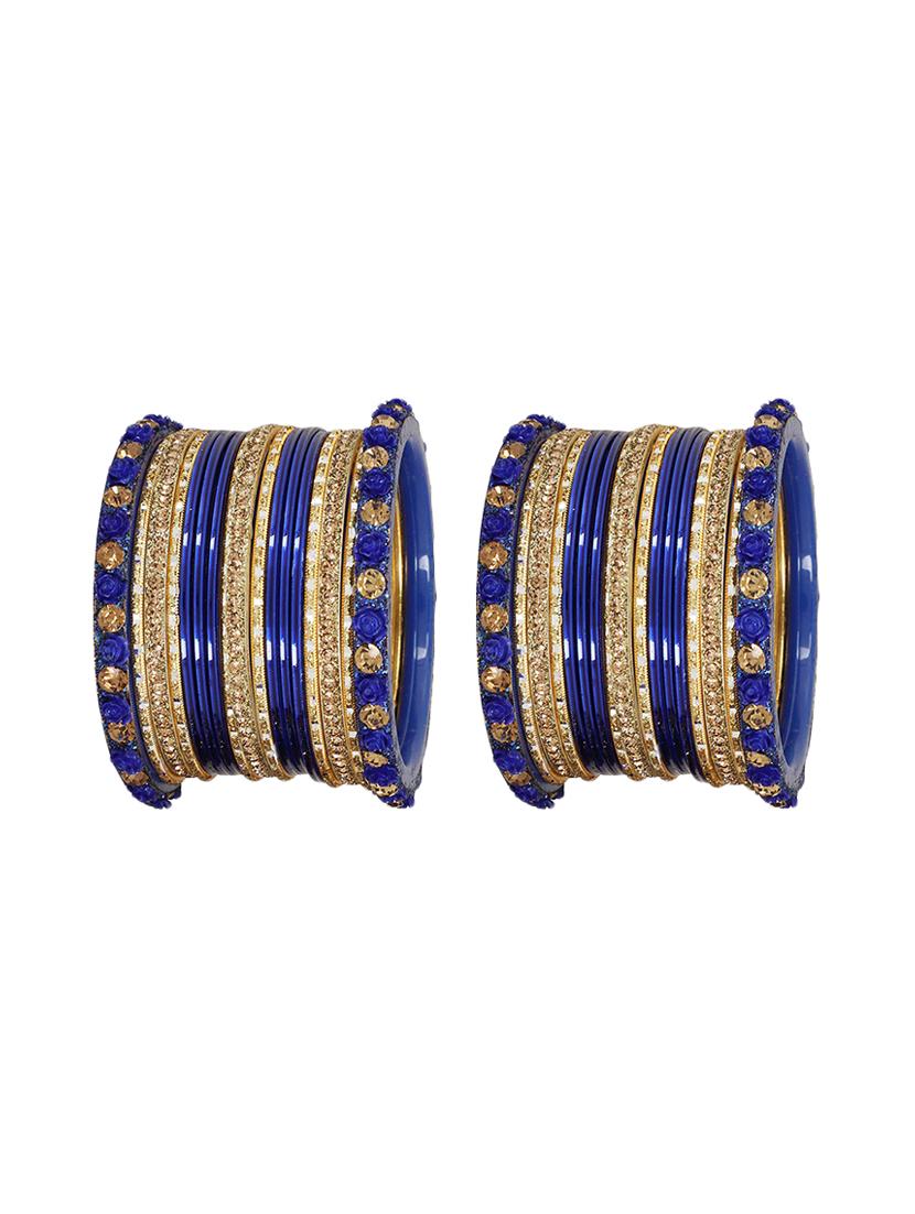 blue gold tone brass bangles - 16645040 - Zoom Image - 2