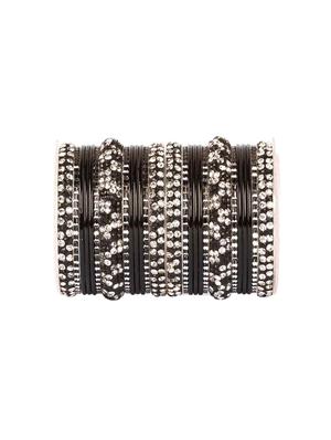 black sliver tone metal bangle - 16645405 - Standard Image - 2