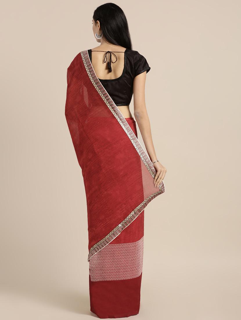 geometric printed saree with blouse - 16645612 - Zoom Image - 2