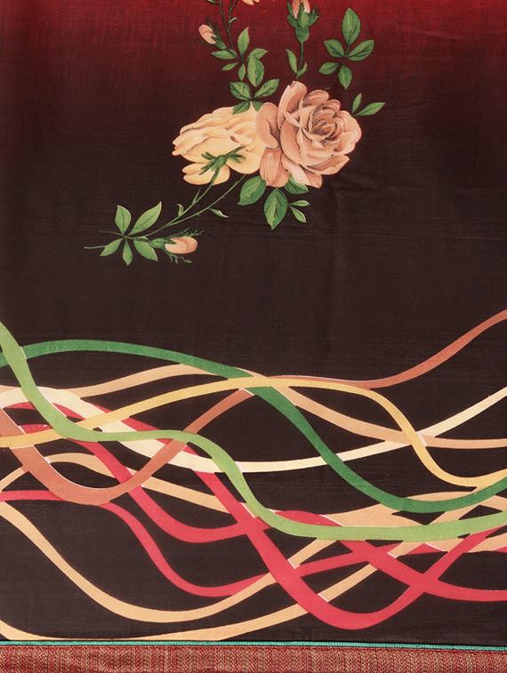 floral printed saree with blouse - 16645623 - Zoom Image - 5