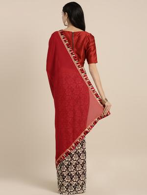 floral printed saree with blouse - 16645624 - Standard Image - 2