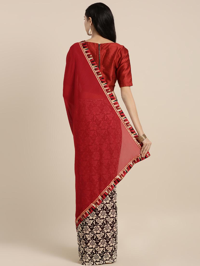 floral printed saree with blouse - 16645624 - Zoom Image - 2