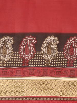 paisley printed saree with blouse - 16645630 - Standard Image - 5