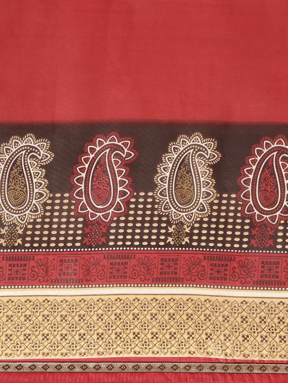 paisley printed saree with blouse - 16645630 - Zoom Image - 5