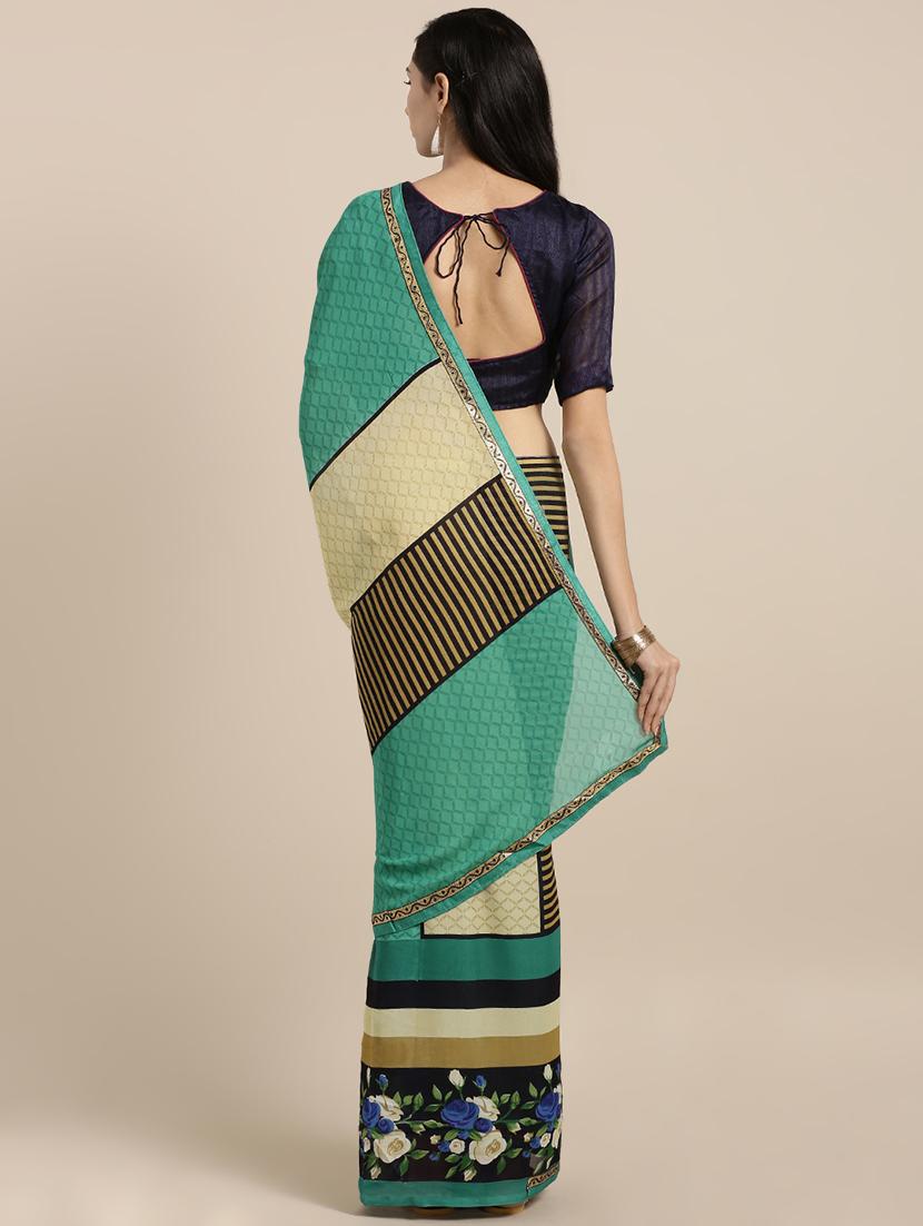 abstract printed saree with blouse - 16645632 - Zoom Image - 2