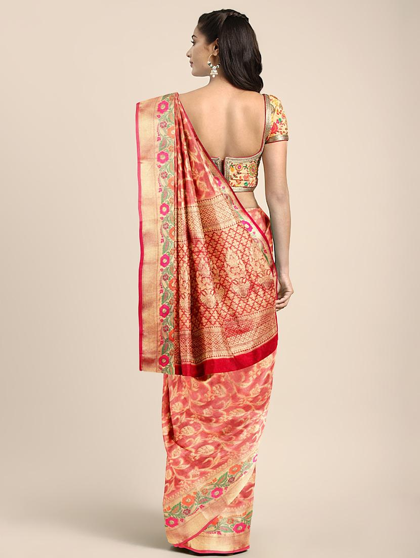 self-deign banarasi saree with blouse - 16645640 - Zoom Image - 2