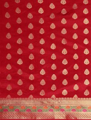 self-deign banarasi saree with blouse - 16645641 - Standard Image - 5