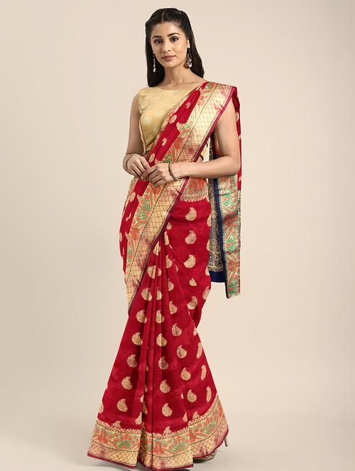 zari banarasi saree with blouse - 16645645 - Standard Image - 1