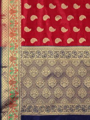 zari banarasi saree with blouse - 16645645 - Standard Image - 5