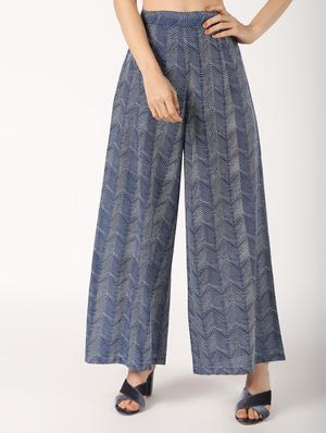 high rise chevron palazzo - 16645646 - Standard Image - 2