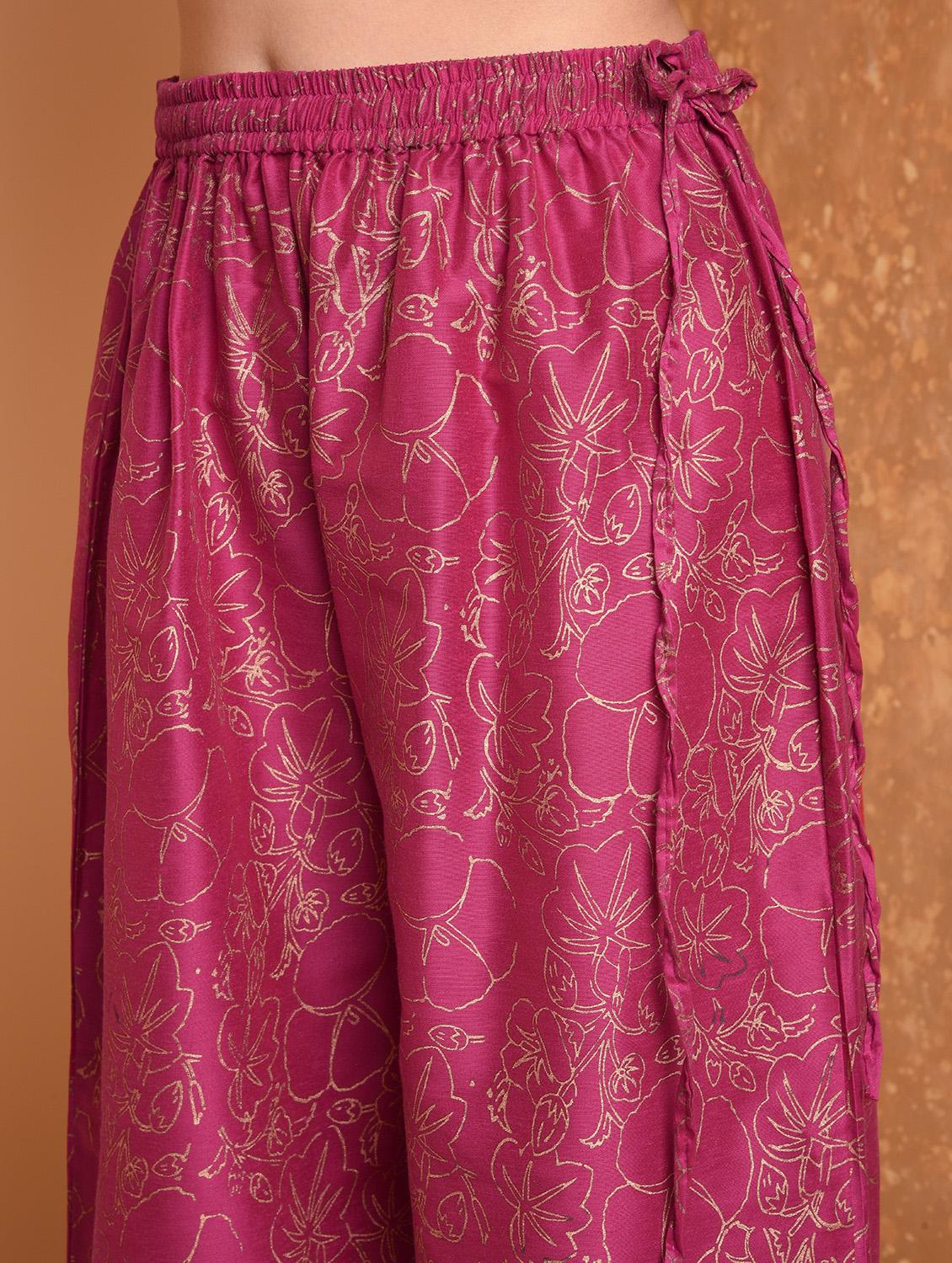 gold printed kurta skirt with dupatta set - 16645780 - Zoom Image - 5