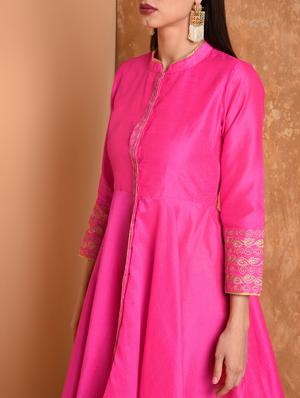embroidered solid kurta with pant set - 16645789 - Standard Image - 5