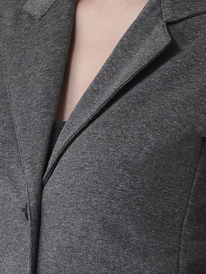 lapel neck solid jacket - 16645810 - Standard Image - 5